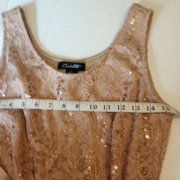 Lace and tulle maxi dress with ribbon belt and sequin accents - Picture 2 of 9